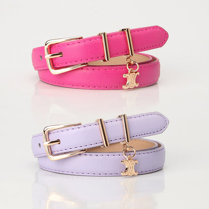 New Light Luxury Pendant Double C Women's Belt Embellished Jeans Trouser Belt Summer Versatile Alloy Buckle Belt