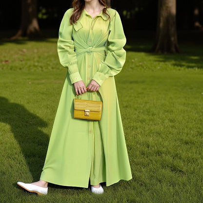 Cross-border 2025 summer new cross-border European and American fashion sexy style slimming elegant sleeve solid color dress