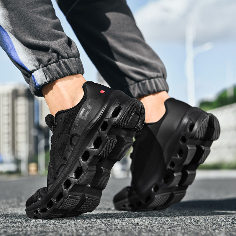 Sapatos de corrida de malha de mosca da primavera, tênis, capota baixa de verão, leves, respiráveis, acolchoados, sapatos modernos, sapatos de corrida casuais do pai