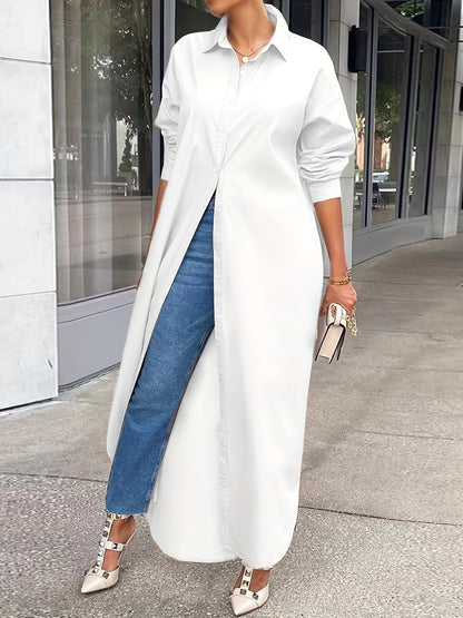 2024 European and American cross-border autumn and winter new fashionable casual solid color caftan jacket is elegant and slim