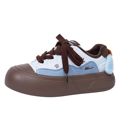 Pull-back fleece warm platform shoes new women's shoes in winter Versatile low-top cotton shoes cute puppy style student shoes