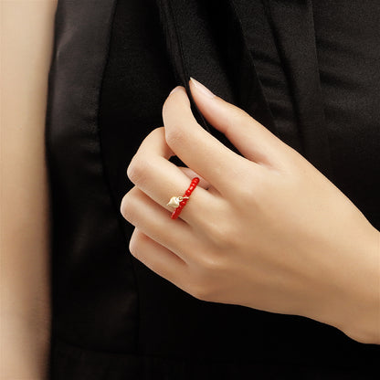 European and American cross-border jewelry, ins, beading, devil's eye ring, love moon, fun, fresh and sweet, ring hand ornament