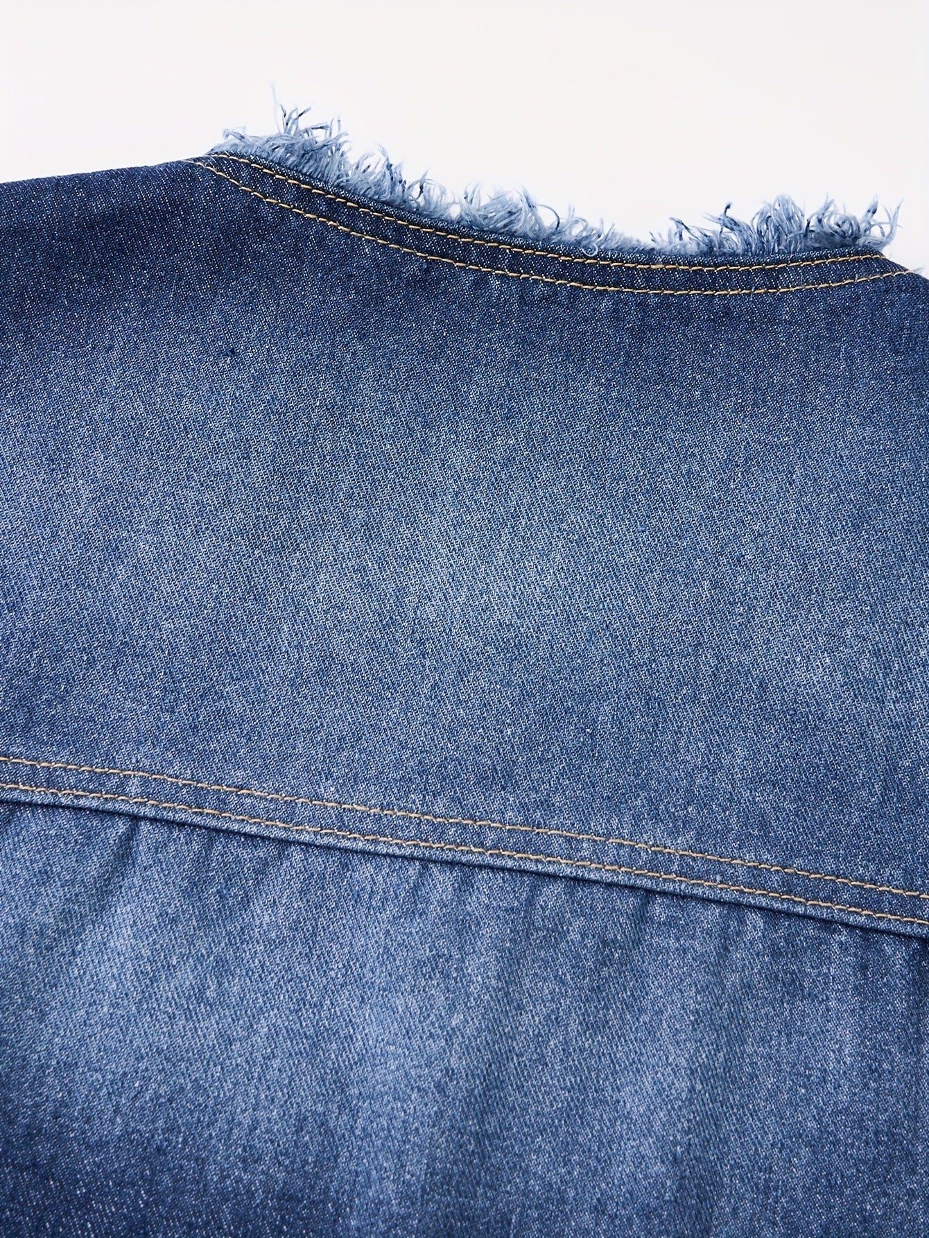 Denim Vest Women's New Elegant Fringed Raw Edge Short Sleeveless Vest Jacket Women's Top