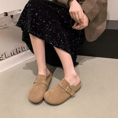 2025 New Vintage Birkenstock Toe Slippers Women's Spring and Autumn Fashion Platform Sukes Nubucks Boken Shoes Half Slippers Wholesale