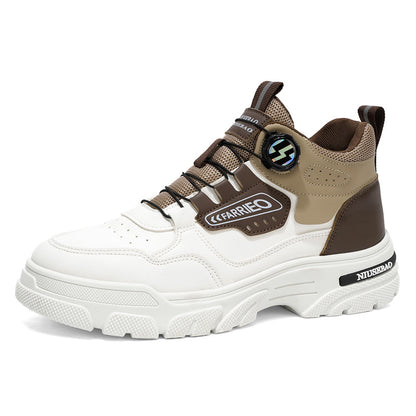 High-top men's shoes, 2026 spring casual sneakers, youth rotary soft-soled sports Martin boots, everyday casual men's shoes