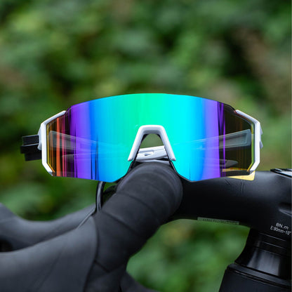 Large-frame glasses, cross-border outdoor one-piece cycling sunglasses, mountaineering fashion polarized sunglasses for men and women, UV protection