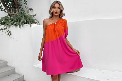 Verão Contrast Resort Dress 2025 - Short Sleeve A-Line