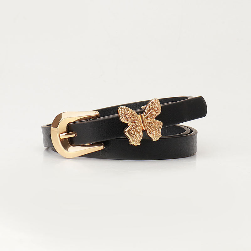New Sweet Girl Style Belt Women's Fashion Korean Style Belt Women's Cute Wind Butterfly Decoration Versatile Dress Belt