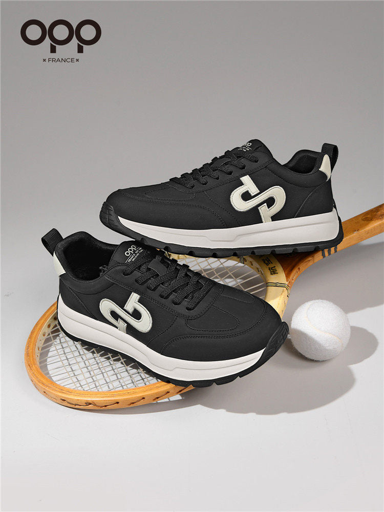 OPP men's shoes spring 2026 new men's outdoor hiking casual sneakers light luxury leather versatile Forrest Gump shoes