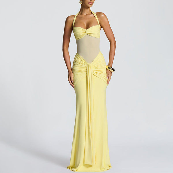 Cross-border wholesale European and American clothing, new mesh splicing, temperament, fishtail streamer dress, skirt, repair, buttocks, dress, women