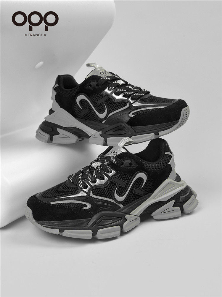 OPP men's shoes spring black warrior fried street ruffian handsome retro trend platform dad shoes outdoor casual sneakers men