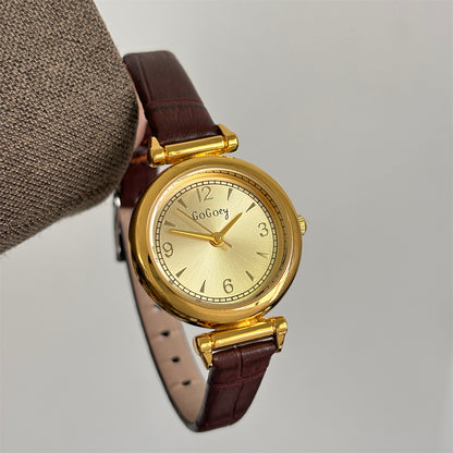 Niche, high-aesthetic light luxury women's watches, exquisite vintage schoolgirl temperament, simple small dial casual wristwatches for women