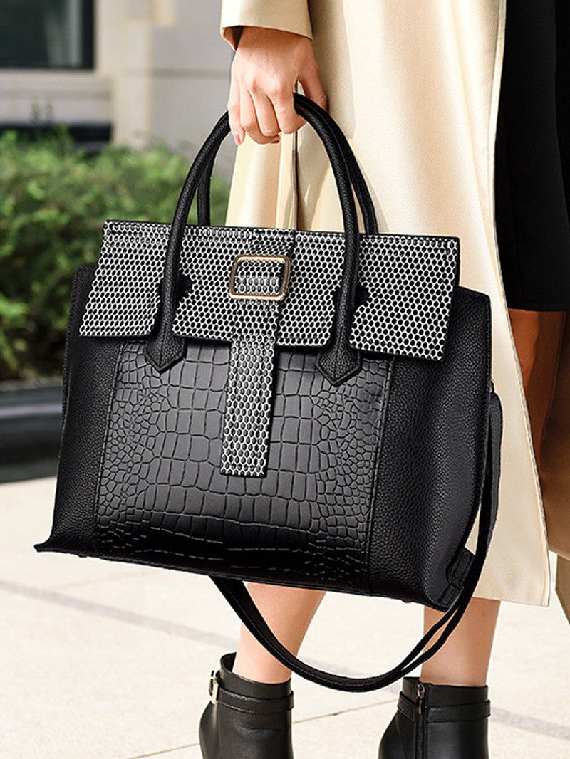 Cross-border handbag 2026 new crocodile pattern bag women's fashion versatile commuter bag hot selling large capacity tote bag