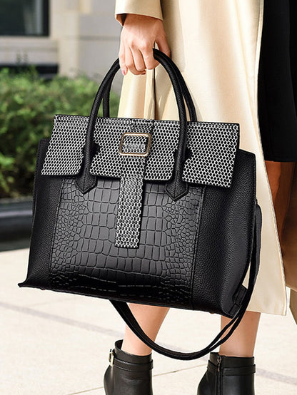 Cross-border handbag 2026 new crocodile pattern bag women's fashion versatile commuter bag hot selling large capacity tote bag