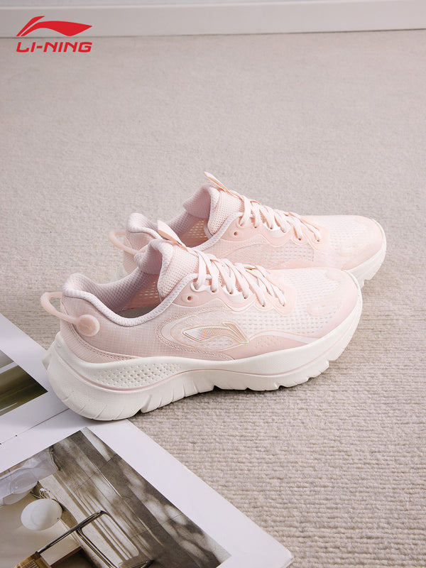 Li-Ning women's running shoes, Lingyue official genuine mesh breathable women's casual shoes, pink versatile sports shoes