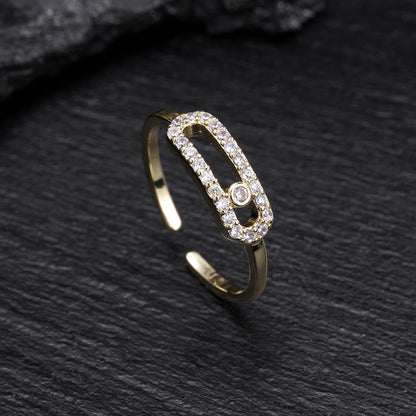 High-end Mei Family Single Diamond Ring for Women, 18K Rose Gold Premium Couple Ring Bracelet, Hot Seller on Douyin Livestream
