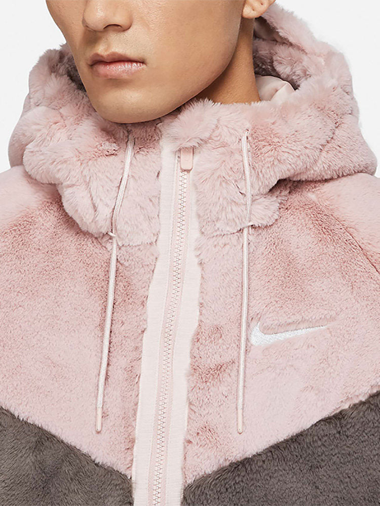 Casaco desportivo para homem Nike/Nike Official Genuine Faux Fur Mink, quente e confortável, modelo DH6683-289