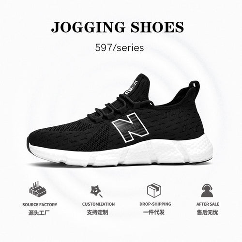 Primavera e outono New Balance Cool Running Soft Sole Sneakers Masculino 597 verão Respirável Casual Versátil Casal N-Line Shoes Running Shoes
