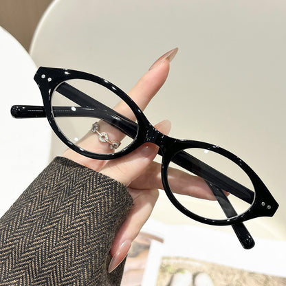 Oval nerd glasses frames for women, 2025 new cross-border Western internet celebrity Mi Nail glasses, no-makeup fashionable frames