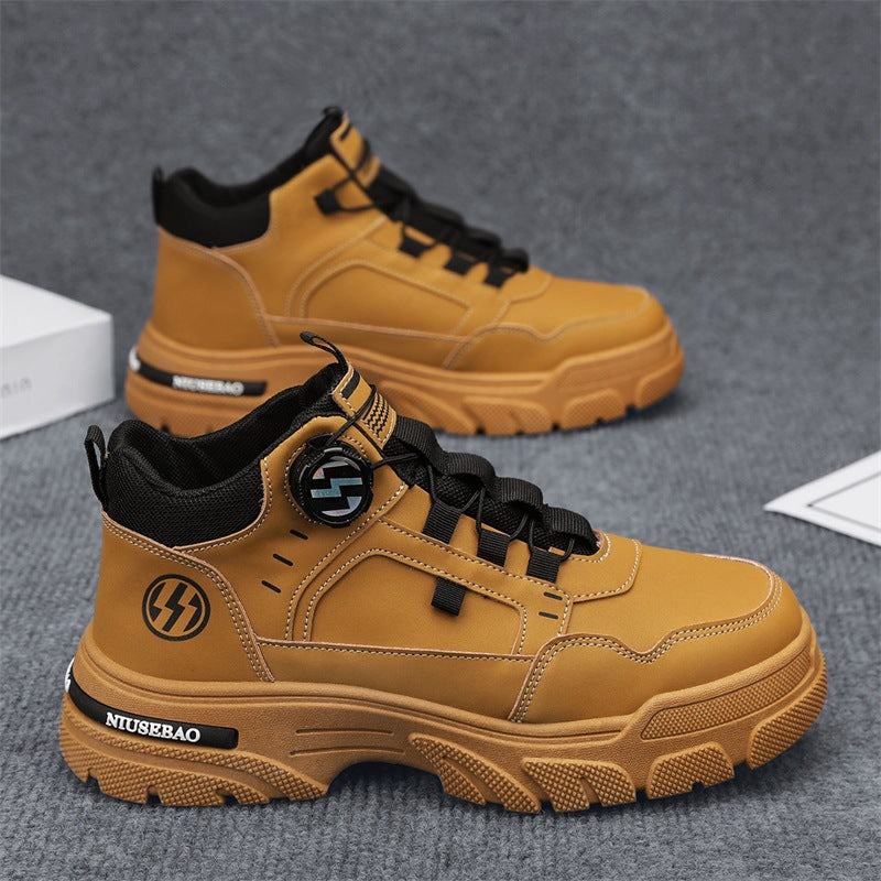 2026 Spring Mid-Top Men's Shoes, Trendy Versatile Men's Boots, Outdoor Men's Shoes, One-Foot Fashion Shoes, Youth Casual Shoes