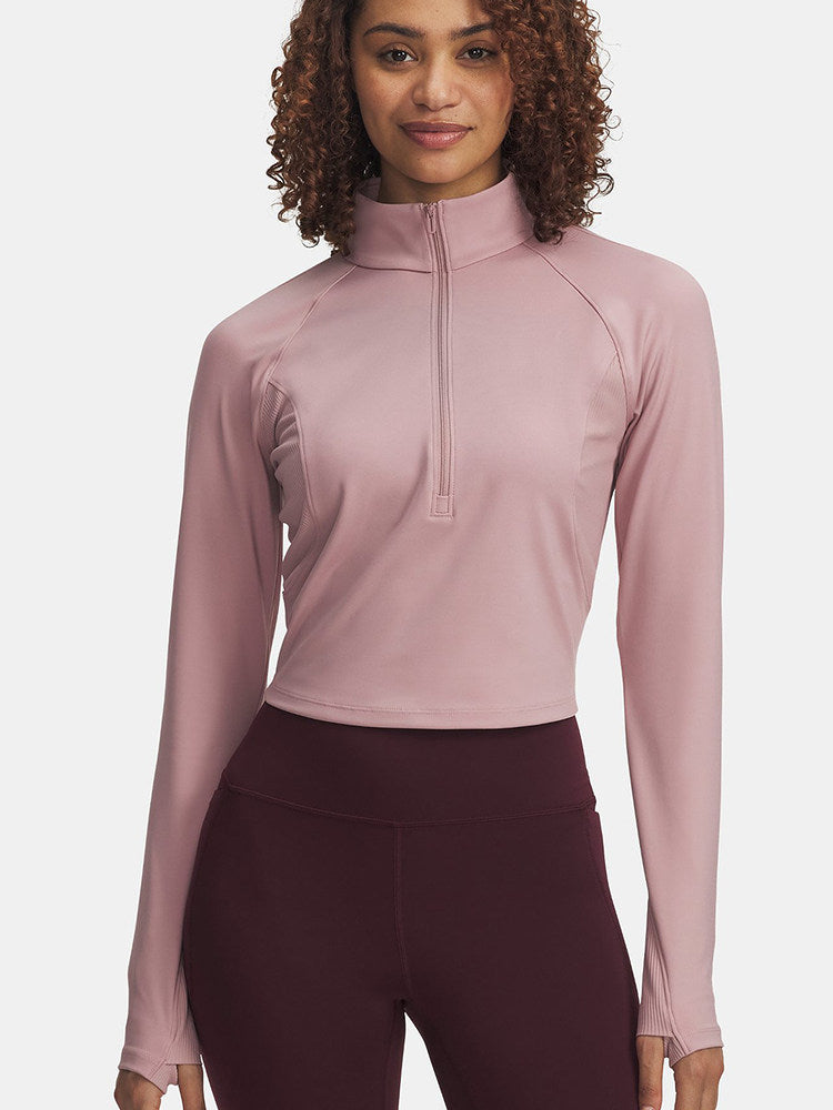 Under Armour Jacket Women's Fall Winter Meridian Knit Training Sports Half Zip Jacket 6003993-673