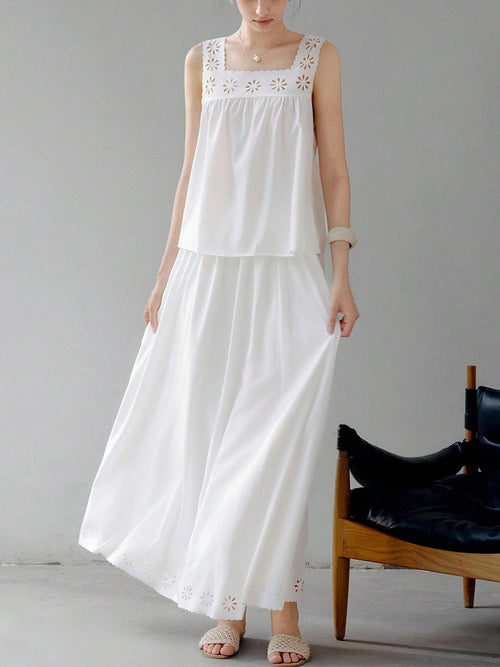 Conjunto Feminino 2 Peças Verão 2025 Saia + Top Floral Elegante