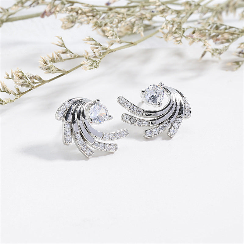 RAKOL versatile shaping earrings, fashionable cross-border hot-selling, personalized wing-shaped stud earrings, elegant and elegant for women