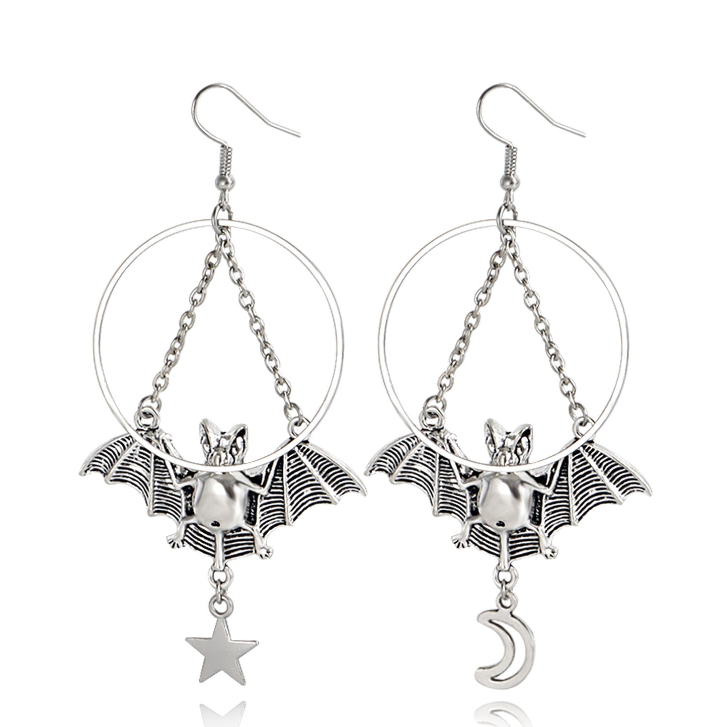 European and American cross-border jewelry, ins, geometric rings, Batman pendants, earrings, earrings, women's earrings, high-end niche