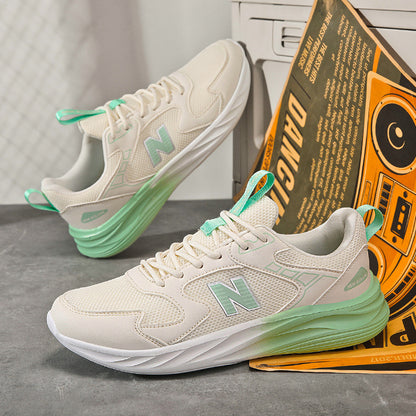 Primavera e outono New Balance Cool Run, Sapatos Masculinos Respiráveis de verão, Ténis de Sola Macia de Malha Simples, Casais, Sapatos de Corrida Versáteis