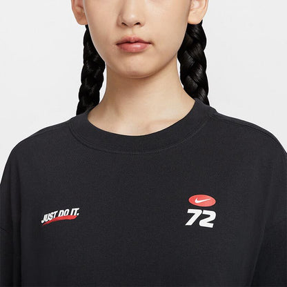 NIKE Women's Crew Neck Knit Athleisure Breathable Loose Pullover T-Shirt HQ1574-045