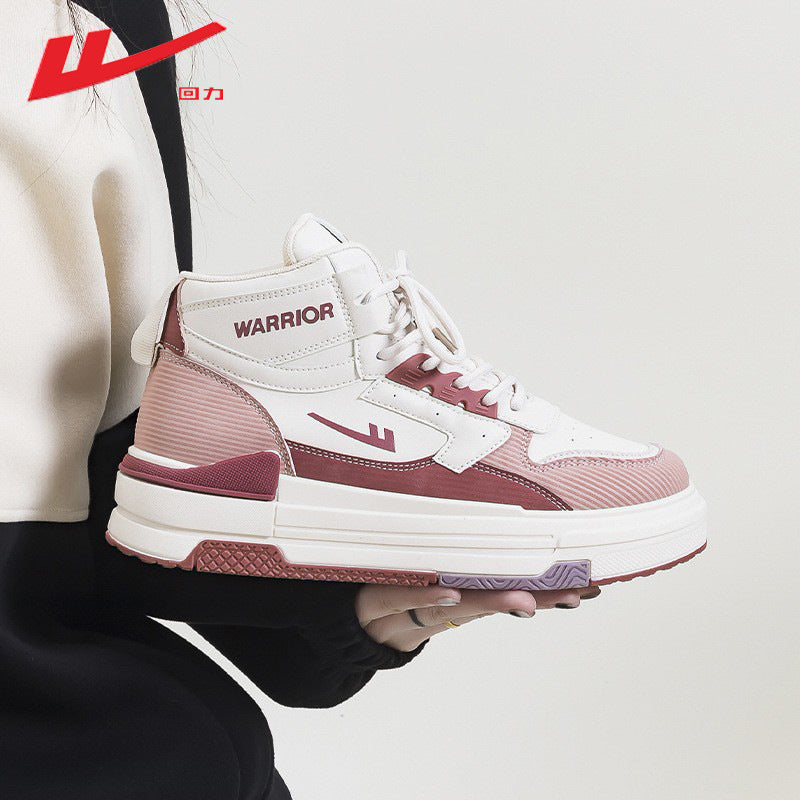Pull-back color-blocked platform shoes, comfortable board shoes, simple high-top spring new single shoes, versatile daily preppy style women's shoes