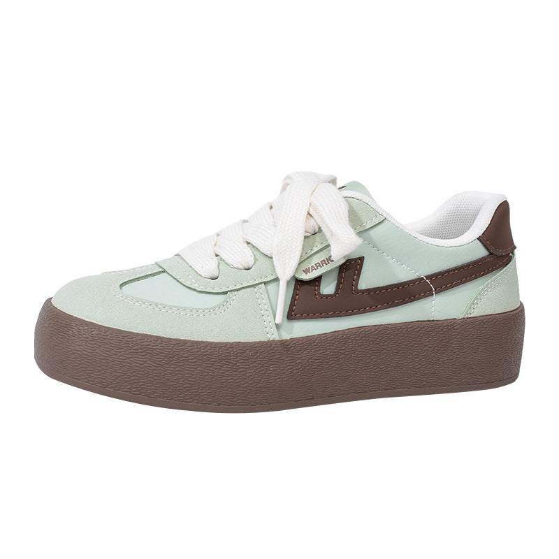 Pull-back shoes, couples, lightweight and energetic, retro German training shoes, rounded casual platform shoes, men's and women's shoes