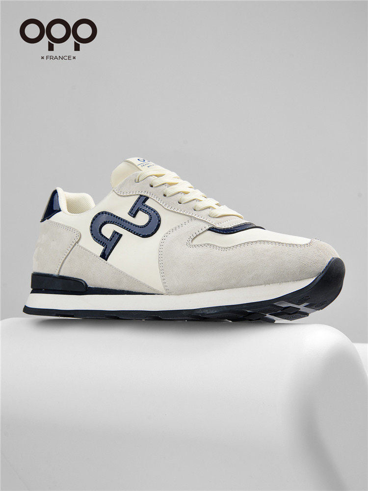 OPP Men's Shoes Spring Genuine Leather Athleisure Shoes Fashion and Versatile Outdoor Plus Size Men's Platform Anti-Slip Forrest Gump Shoes