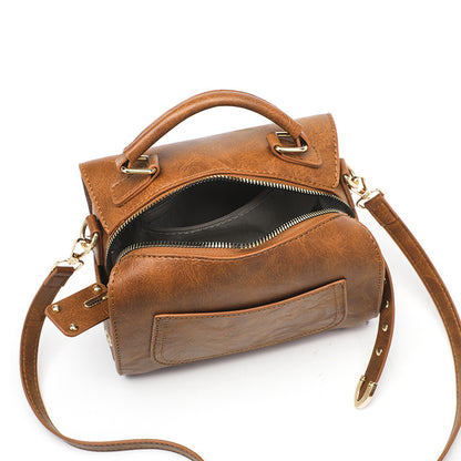 Cross-border bag women's 2023 new foreign trade women's bag simple PU small square bag vintage fashion shoulder bag handbag