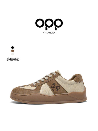 OPP casual board shoes men's 2026 spring men's low-top versatile retro popular sports thick-soled brown German training shoes