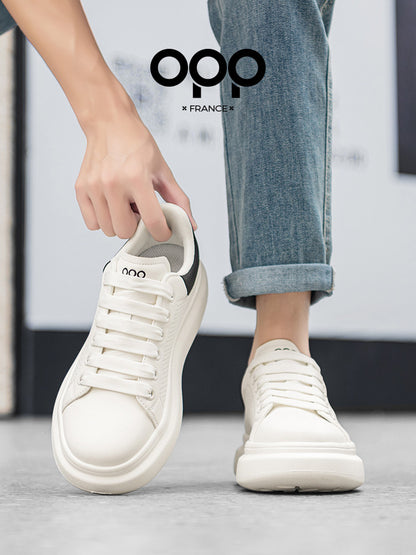 OPP men's shoes spring perforated leather light luxury low-top platform white shoes casual sports ruffian handsome comfortable board shoes for men