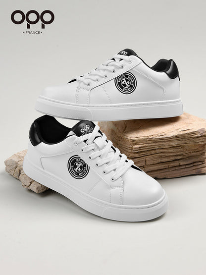 OPP men's shoes, spring white shoes, light luxury, versatile, high-end, low-top men's athleisure soft-soled leather board shoes