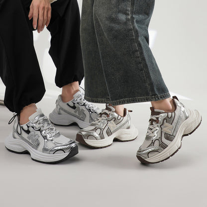 Primavera e outono New Balance Cool Run 2025 novos explosivos clássicos engrossados sapatos de papai casal casual tênis versáteis