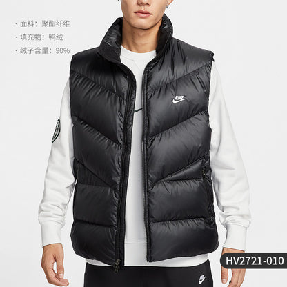 Nike Official Genuine 2025 Men's Loose Stand Up Collar Water-Repellent Warm Down Vest HV2721-010