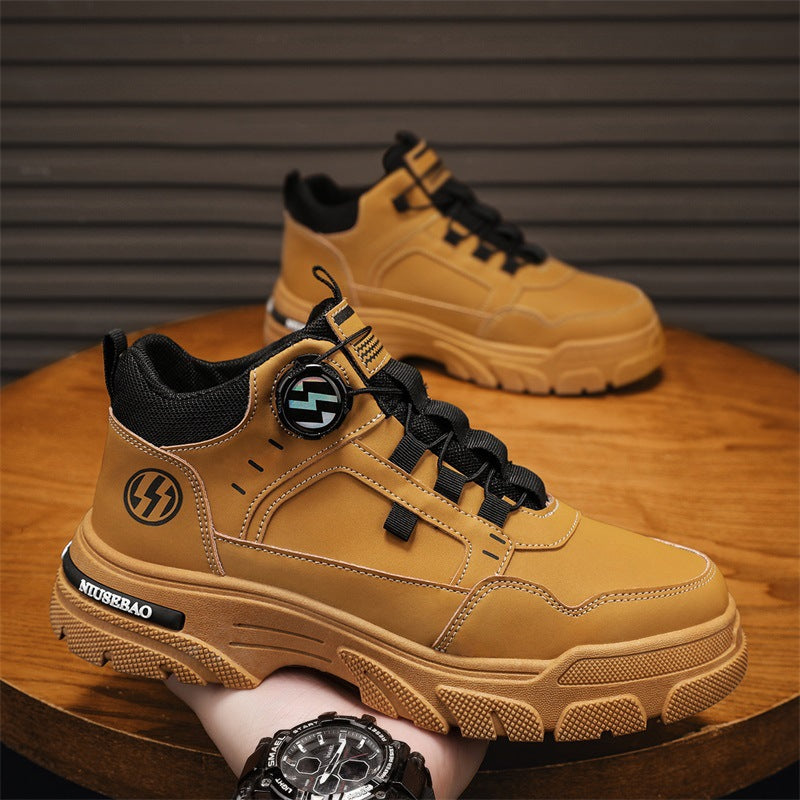2026 Spring Mid-Top Men's Shoes, Trendy Versatile Men's Boots, Outdoor Men's Shoes, One-Foot Fashion Shoes, Youth Casual Shoes