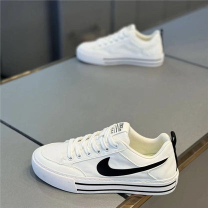 Sapatos masculinos 2025 primavera e outono nova tendência: versátil superfície de tecido rendado, sola macia respirável confortável confortável calçado de prancha esportiva e de lazer confortável