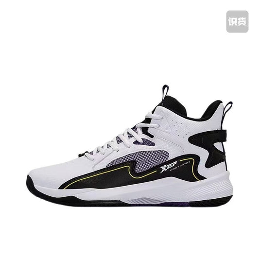 Banzheng Sports Xtep men's autumn anti-slip wear-resistant leather student sports high-top shock absorption combat men's shoes basketball shoes