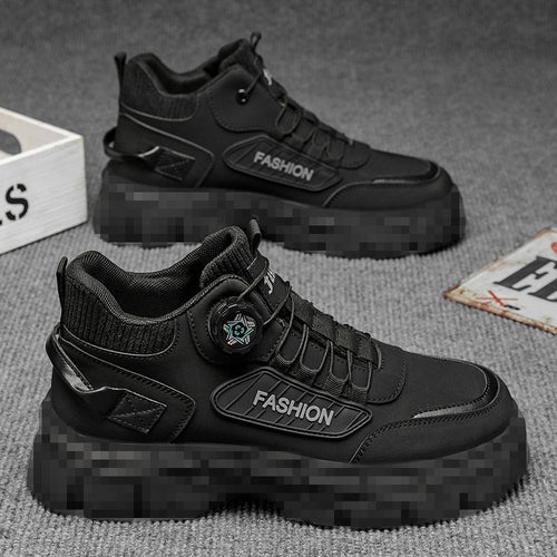2026 Spring Martin Boots Men's Mid-Top Casual Sports Outdoor Hiking Men's Waterproof Non-slip Height-Increasing Martin Boots