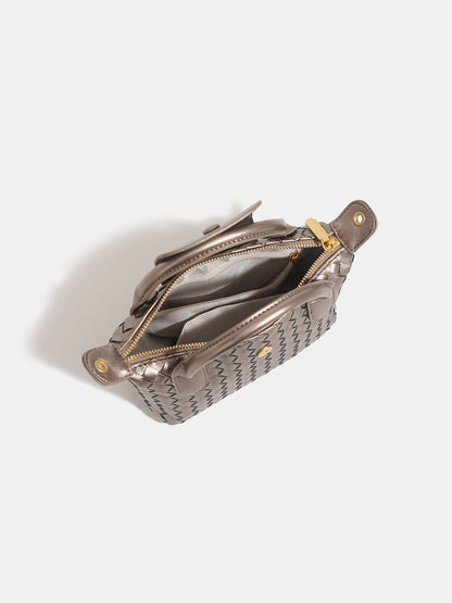 Cross-border women's bag 2025 high-end fashion woven Longxiang dumpling bag retro trend hand-to-shoulder crossbody bag