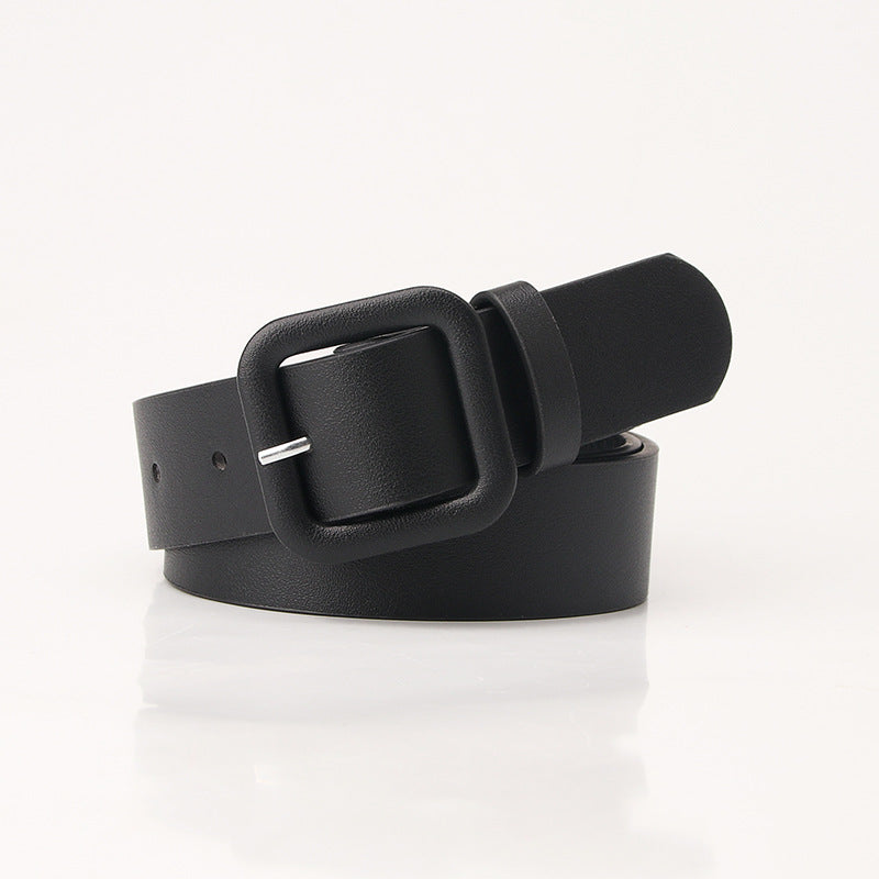 New Simple Luxury Belt Women's Square Buckle Candy Color Versatile Decorative Belt Fashionable and Elegant Belt Women