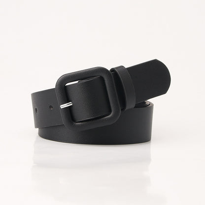 New Simple Luxury Belt Women's Square Buckle Candy Color Versatile Decorative Belt Fashionable and Elegant Belt Women