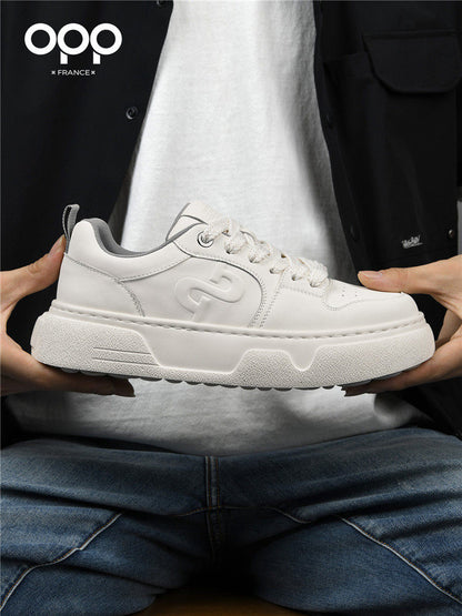 OPP board shoes spring 2026 new men's sports versatile casual low-top platform heightening niche solid color white shoes