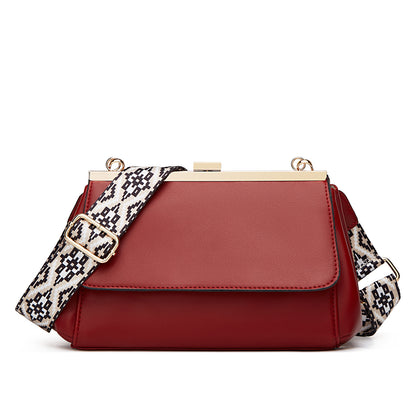 Cross-border retro leather small square bag clip bag one-shoulder crossbody women's bag simple style handbag gentle underarm bag