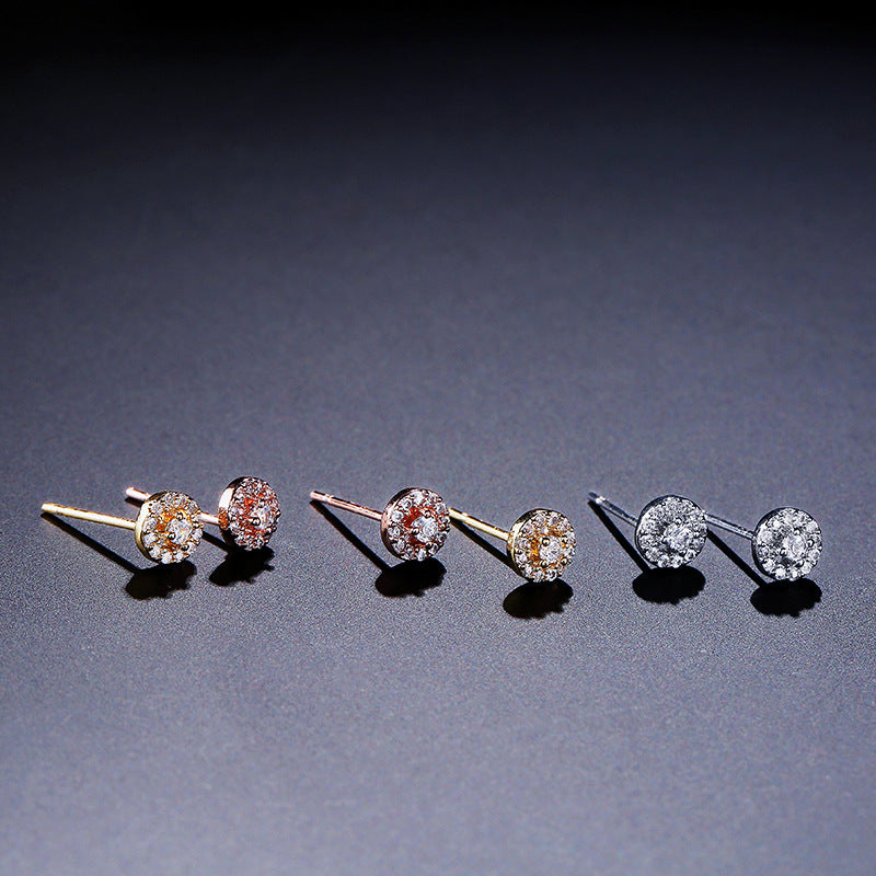 Cross-border bestselling jewelry zircon stud earring set, three-color zircon ear bone clip earrings, light luxury and high-end style dropshipping