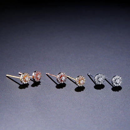 Cross-border bestselling jewelry zircon stud earring set, three-color zircon ear bone clip earrings, light luxury and high-end style dropshipping